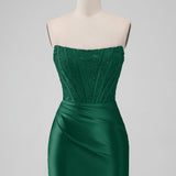 Sparkly Red Strapless Bodycon Short Homecoming Dress with Lace