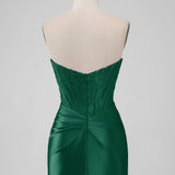 Sparkly Red Strapless Bodycon Short Homecoming Dress with Lace