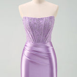 Sparkly Red Strapless Bodycon Short Homecoming Dress with Lace