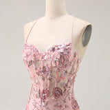 Purple Mermaid Appliqued Corset Long Prom Dress with Beading