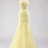 Purple Strapless Mermaid Lace Corset Long Prom Dress with Beading