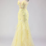 Purple Strapless Mermaid Lace Corset Long Prom Dress with Beading