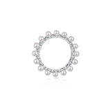 925 Sterling Silver Full Pearl 5A Cubic Zirconia Crown Shaped Ring
