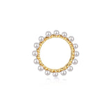 925 Sterling Silver Full Pearl 5A Cubic Zirconia Crown Shaped Ring