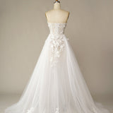 A Line Wedding Dress with Appliques