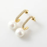 Pearl  Beading Golden Earrings