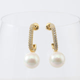 Pearl  Beading Golden Earrings