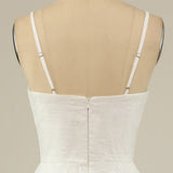 A Line Spaghetti Straps White Tulle Party Dress