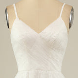 A Line Spaghetti Straps White Tulle Party Dress