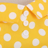 1950S Yellow Retro Polka Dot Halter Neck Vintage Dress
