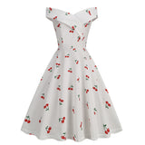 1950S Black Off Shoulder Polka Dot Vintage Dress