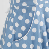 1950S Yellow Retro Polka Dot Halter Neck Vintage Dress
