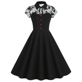 1950S Mesh gothic retro style tailoring popular retro 50S Vintage Dress