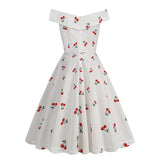 1950S Black Off Shoulder Polka Dot Vintage Dress