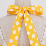 1950S Yellow Retro Polka Dot Halter Neck Vintage Dress