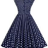 1950S Polka Dot Sleeveless Rock Cocktail Vintage Dress