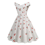 1950S Black Off Shoulder Polka Dot Vintage Dress