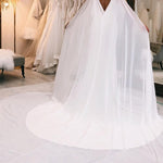 Kai | Simple White Watteau Train Boho Long Mermaid Wedding Dress