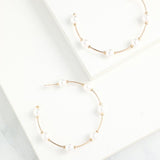 White Pearl Circle Earrings