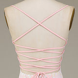 Mermaid Sparkly Pink Prom Dress with Slit