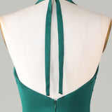 Mermaid Halter Dark Green Bridesmaid Dress