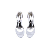 White Ankle Strap Peep Toe Chunky Heels