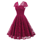 1950S Charming Pink Lace Cap Sleeve Sweetheart Neckline Vintage Swing Dress