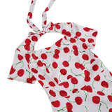 1950S Cherry Print Short Sleeve Tunic Vintage Dress