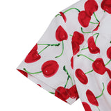 1950S Cherry Print Short Sleeve Tunic Vintage Dress