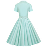 1950S Classic Pink Belted Swing Short Sleeves Vintage Dress
