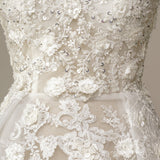 A Line Wedding Dress with Appliques