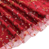 1950S Floral Embroidered Spaghetti Strap Vintage Dress