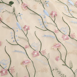 1950S Floral Embroidered Spaghetti Strap Vintage Dress
