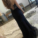 Luma | Hot Pink Mermaid Strapless Corset Lace Long Prom Dress with Slit