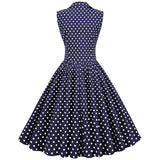 1950S Lapel Sleeveless Double breasted Polka Dot Cut Vintage Dress