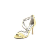 Open Toe Crystal Cross-Strap Stiletto Sandals