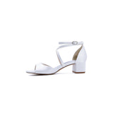 Yellow Peep Toe Cross-Strap Chunky Heels