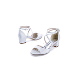 Yellow Peep Toe Cross-Strap Chunky Heels