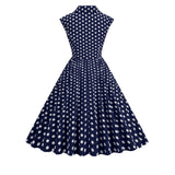 1950S Polka Dot Sleeveless Rock Cocktail Vintage Dress
