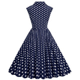 1950S Polka Dot Sleeveless Rock Cocktail Vintage Dress