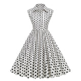1950S Polka Dot Sleeveless Rock Cocktail Vintage Dress
