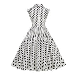 1950S Polka Dot Sleeveless Rock Cocktail Vintage Dress