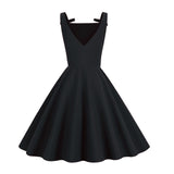 1950S Retro Bow Strap Sleeveless Vintage Dress
