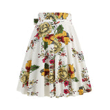 1950S Retro Polka Floral Dot Printed Skirt