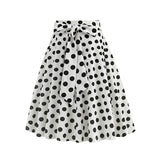1950S Retro Polka Floral Dot Printed Skirt