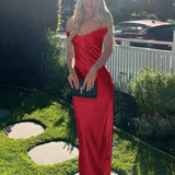 Kaia | Aqua Sheath Off The Shoulder Sleeveless Satin Long Prom Dress