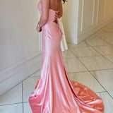 Mira | Mermaid Glitter Sweetheart Red Cut-out Beaded Long Prom Dress with Slit