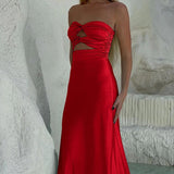 Cleo | Sheath Aqua Blue Strapless Satin Long Prom Dresses